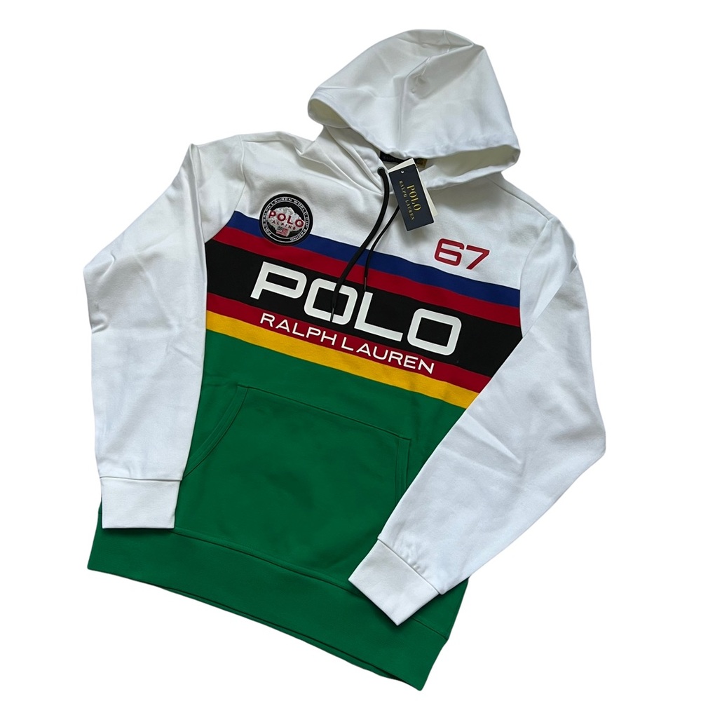 POLO RALPH LAUREN World Cup Racing Alpine Logo Striped Multicolor Hoodie - Picture 2 of 12